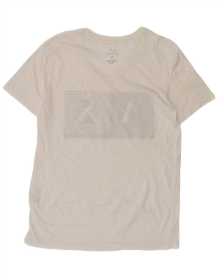 Armani Exchange Camiseta gráfica para hombre Top Medium White Cotton