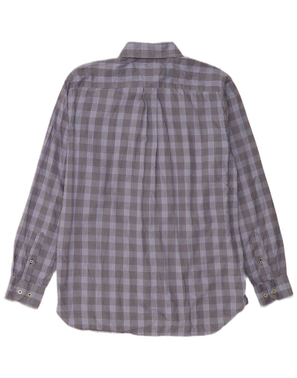 TOMMY HILFIGER Camisa de hombre de algodón a cuadros azul medio