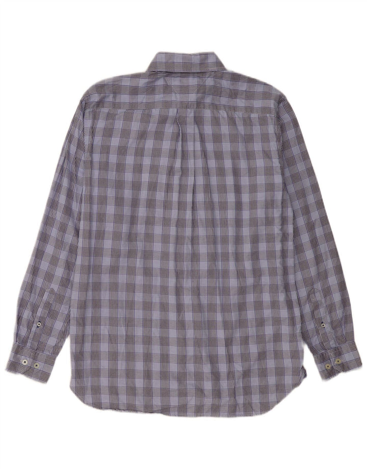 TOMMY HILFIGER Camisa de hombre de algodón a cuadros azul medio