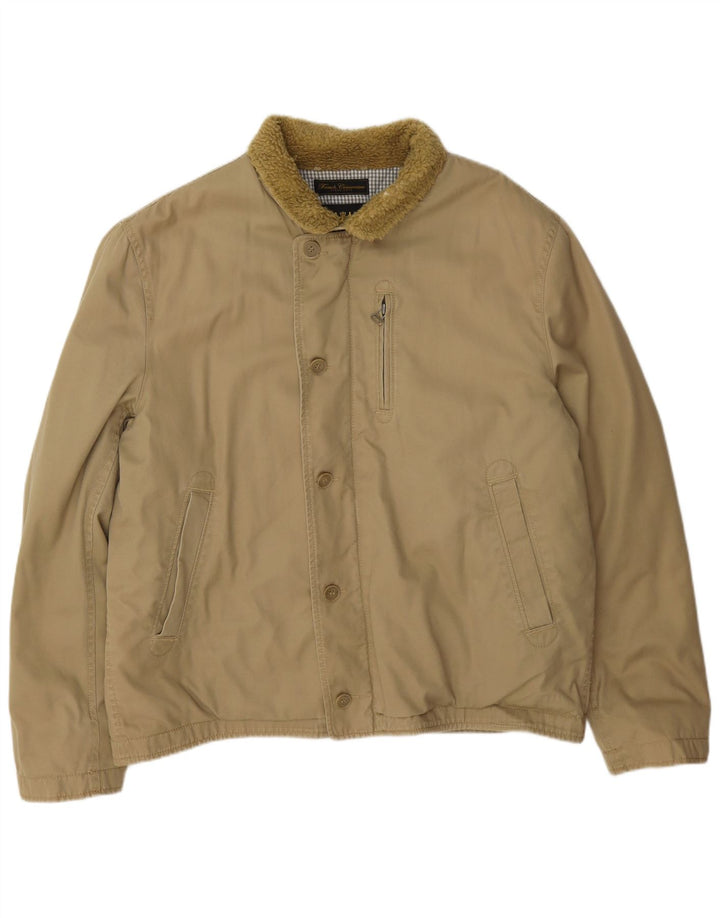 French Connection Chaqueta cortavientos para hombre UK 42 XL Algodón beige