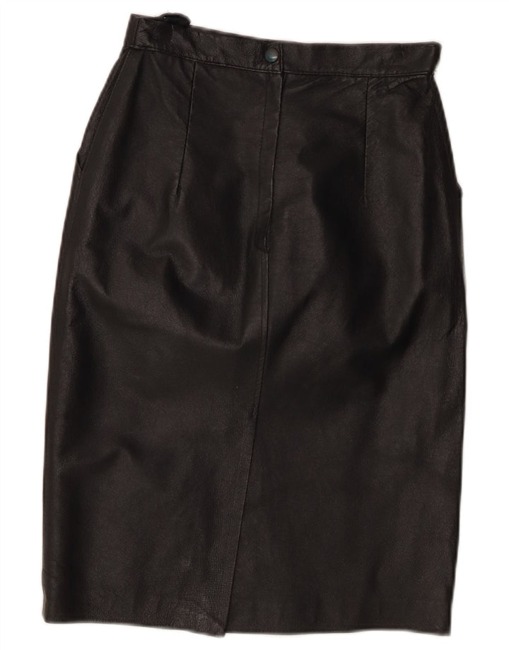 Falda de cuero vintage para mujer W24 XS Negro