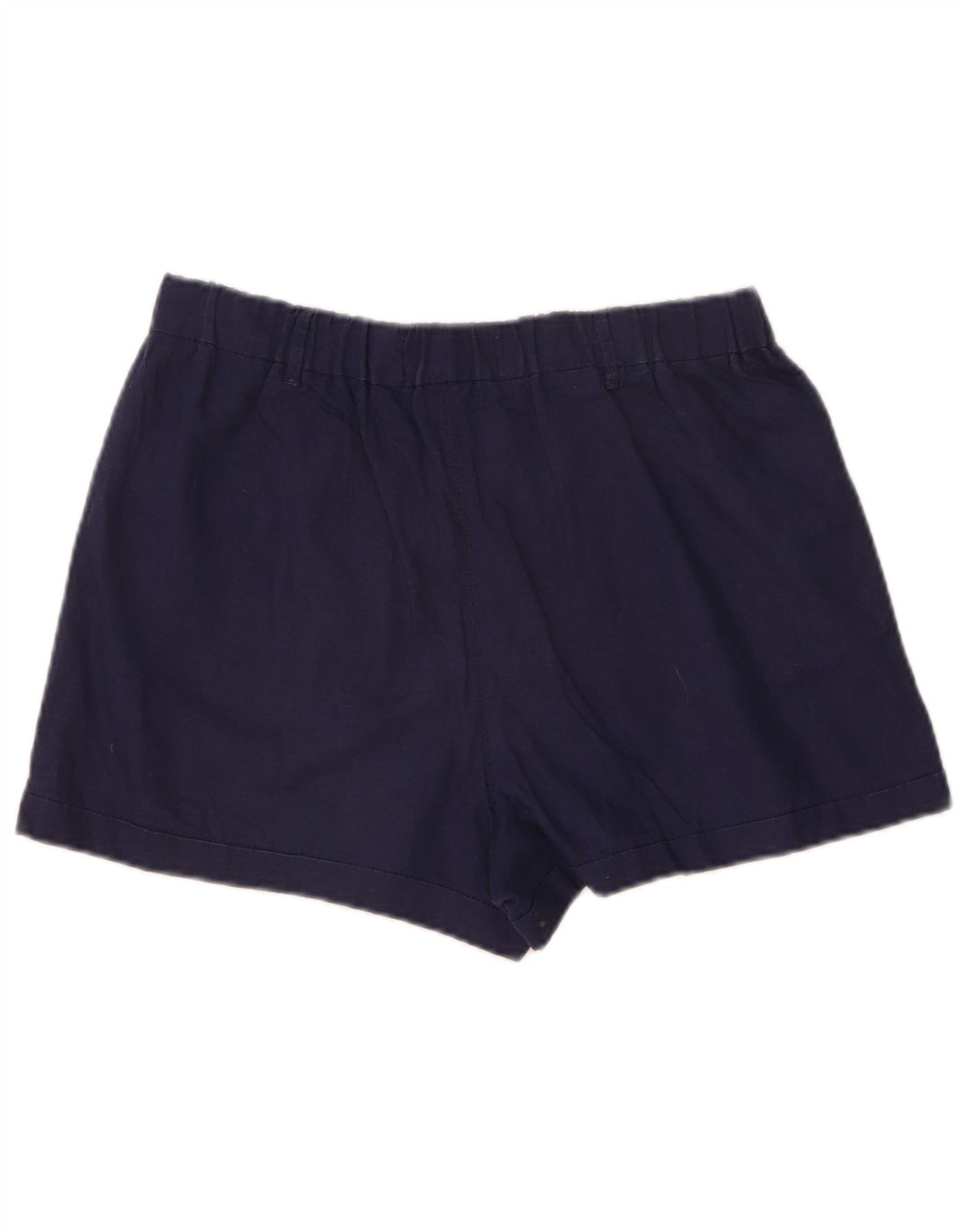 Benetton Shorts Casual Mujer Mediano W30 Lino Azul Marino