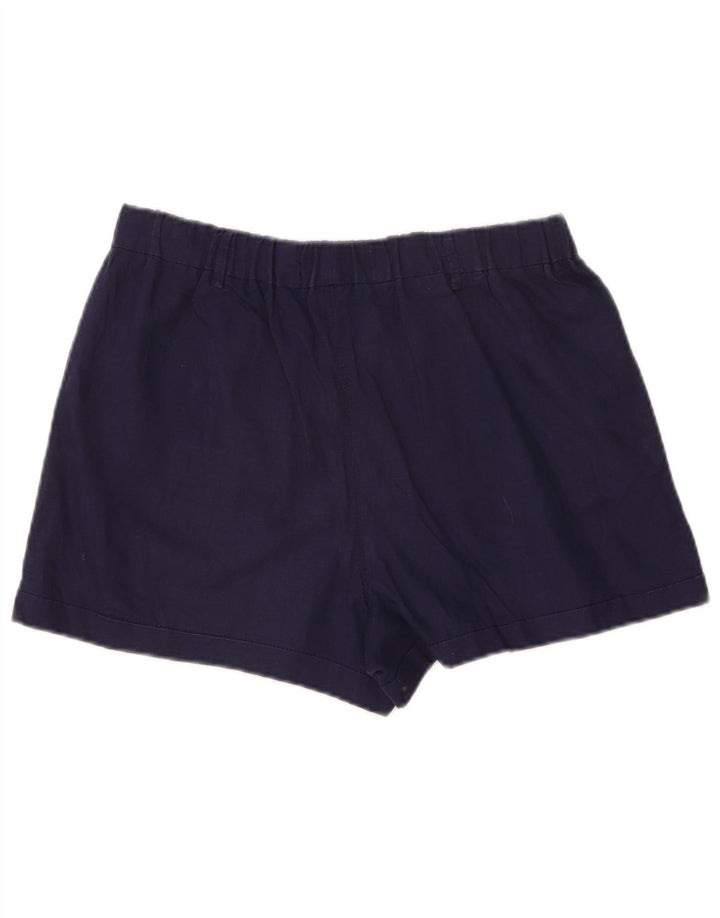 Benetton Shorts Casual Mujer Mediano W30 Lino Azul Marino