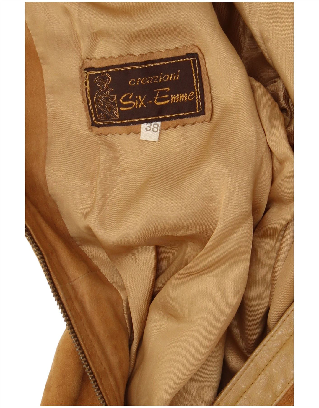 VINTAGE Chaqueta de ante para mujer EU 38 Beige medio