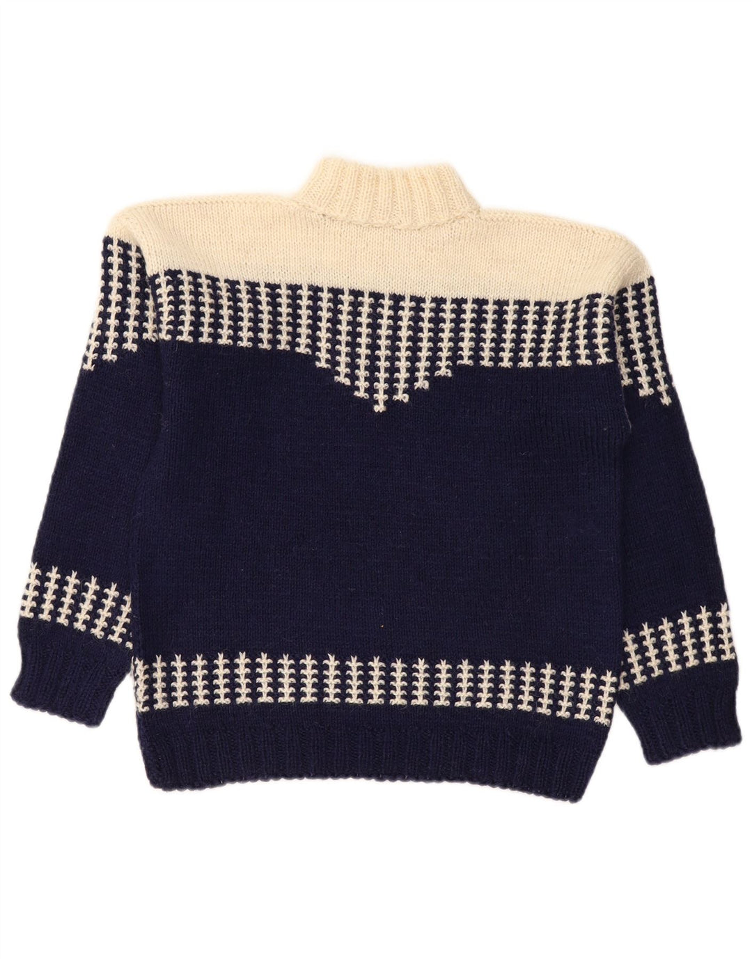 VINTAGE Mujer Cuello Tortuga Jersey Suéter Reino Unido 14 Azul Marino Medio