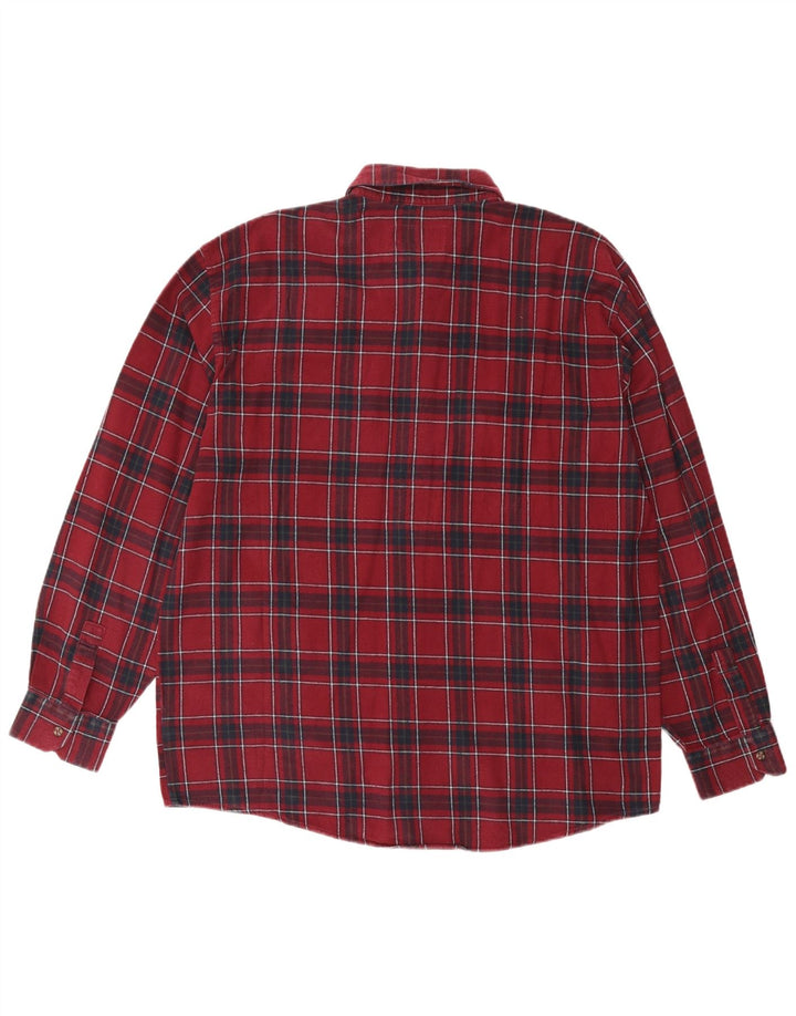 EUROPEAN PROJECT Camisa de franela para hombre XL Algodón a cuadros burdeos