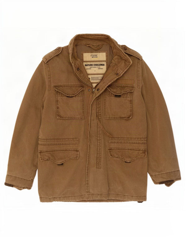 Camel Active Chaqueta militar acolchada para hombre EU 50 Large Algodón caqui