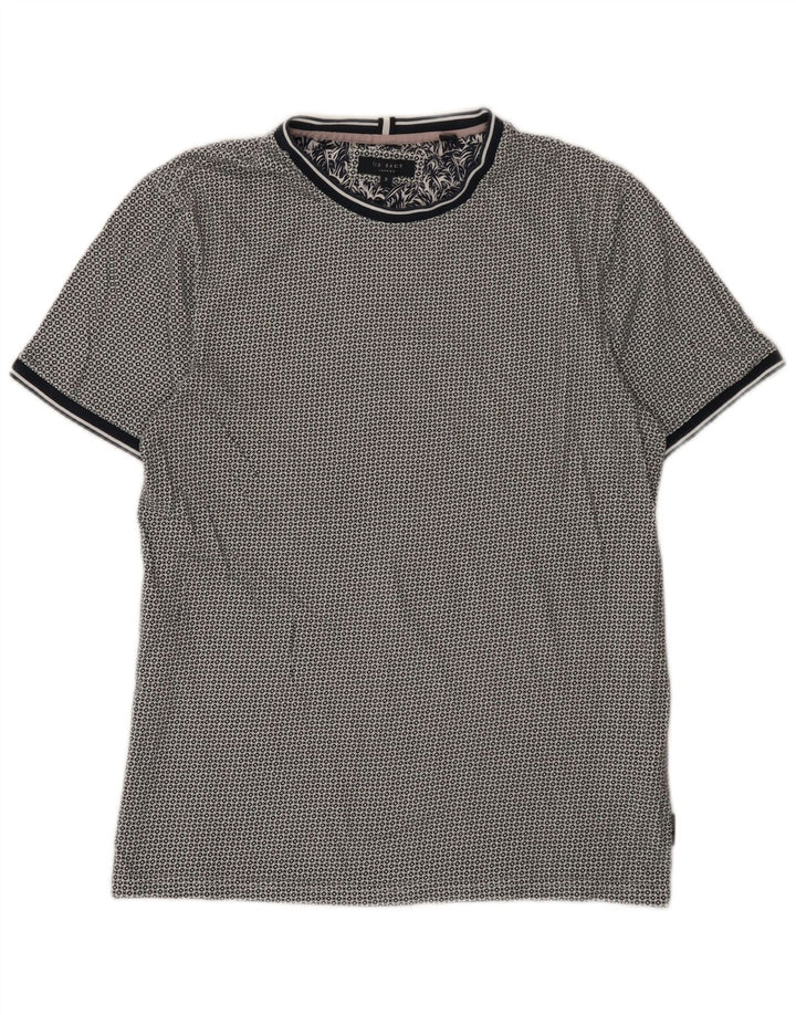 Ted Baker - Camiseta para hombre, talla 3, mediana, color azul marino, algodón manchado