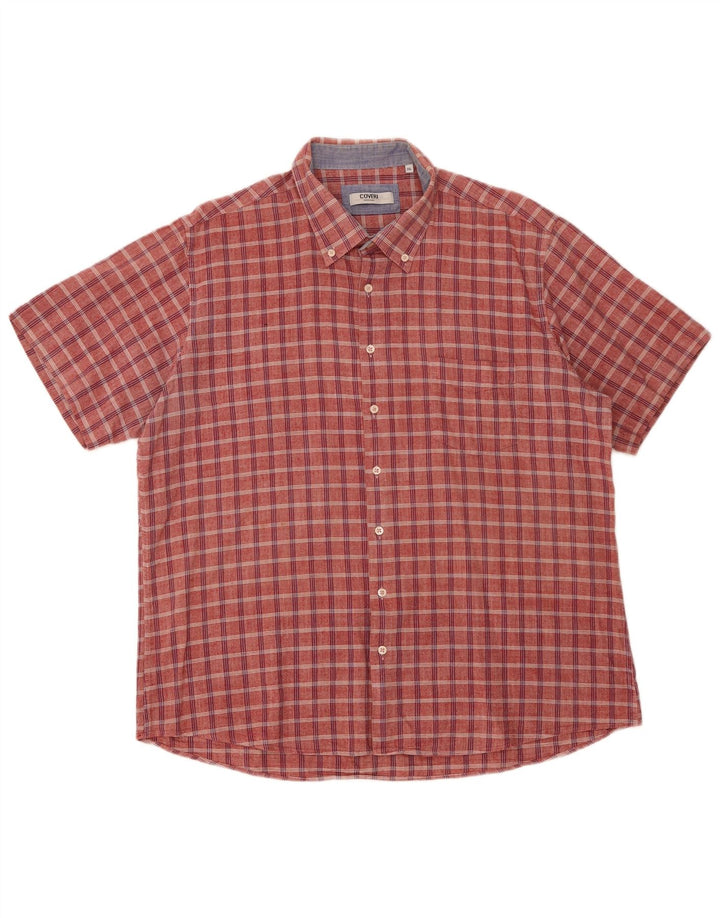 Coveri Camisa Manga Corta Hombre 3XL Cuadros Rojos