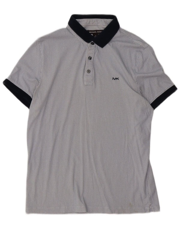 Michael Kors Polo Hombre Pequeño Algodón Manchado Azul
