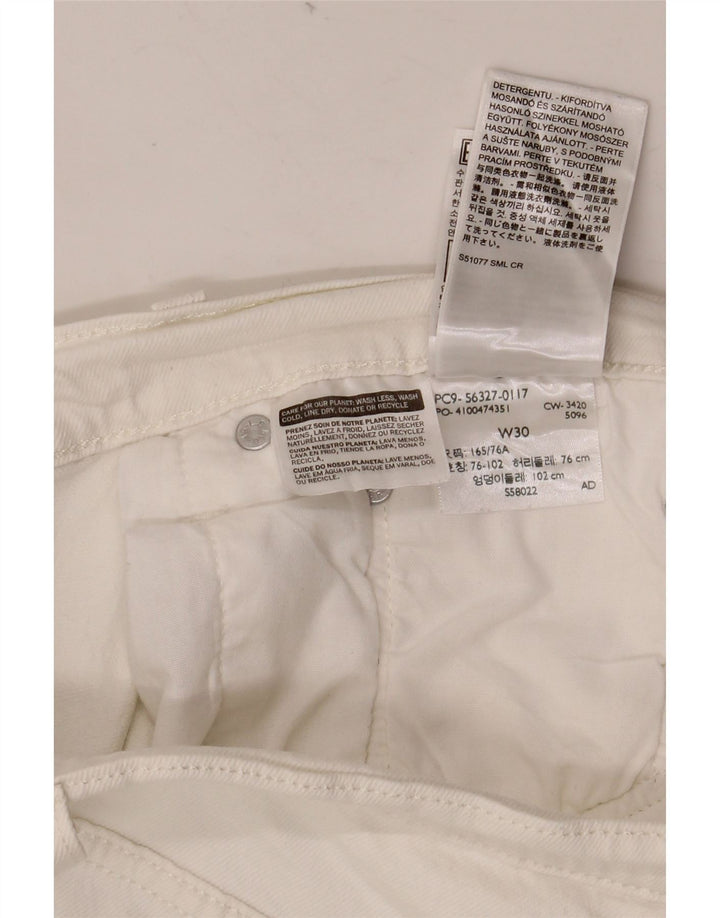LEVI'S Mujer 501 Shorts De Mezclilla W30 Algodón Blanco Mediano