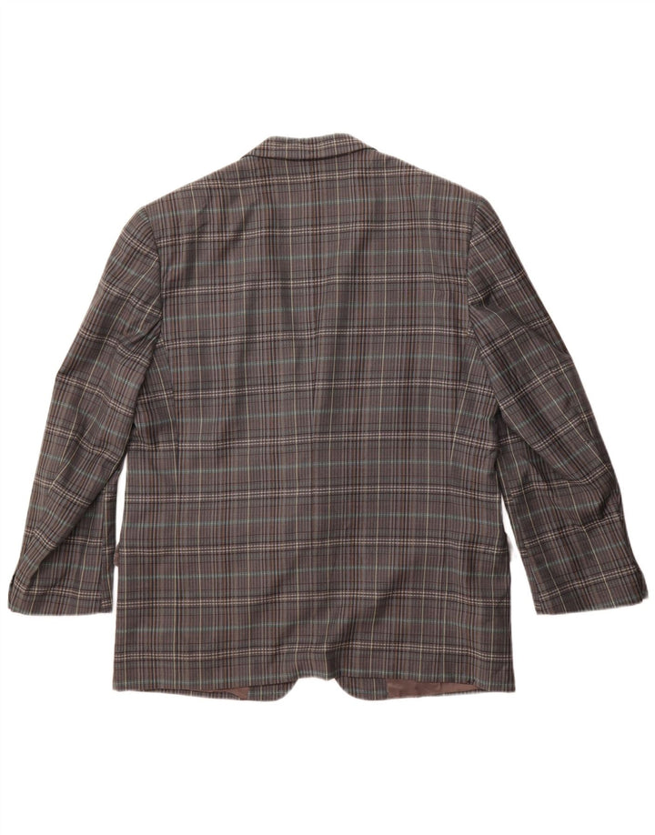 Gianluca Lorenzi Chaqueta tipo blazer de 2 botones para hombre IT 56 3XL Lana a cuadros gris