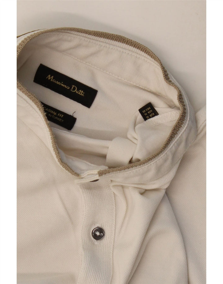 MASSIMO DUTTI Polo Casual Fit Hombre XL Blanco
