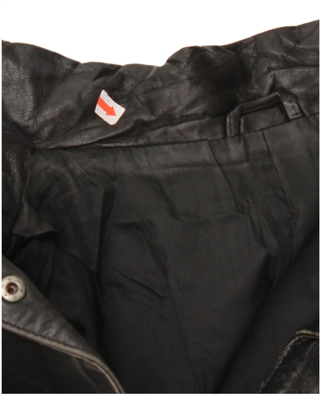 VINTAGE Chaqueta de cuero de gran tamaño para mujer EU 42 Cuero negro grande