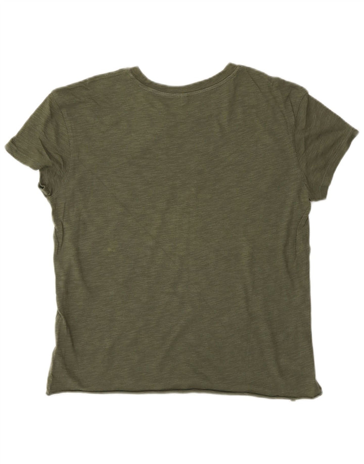 BENETTON Camiseta gráfica para mujer Top UK 44 Medium Khaki