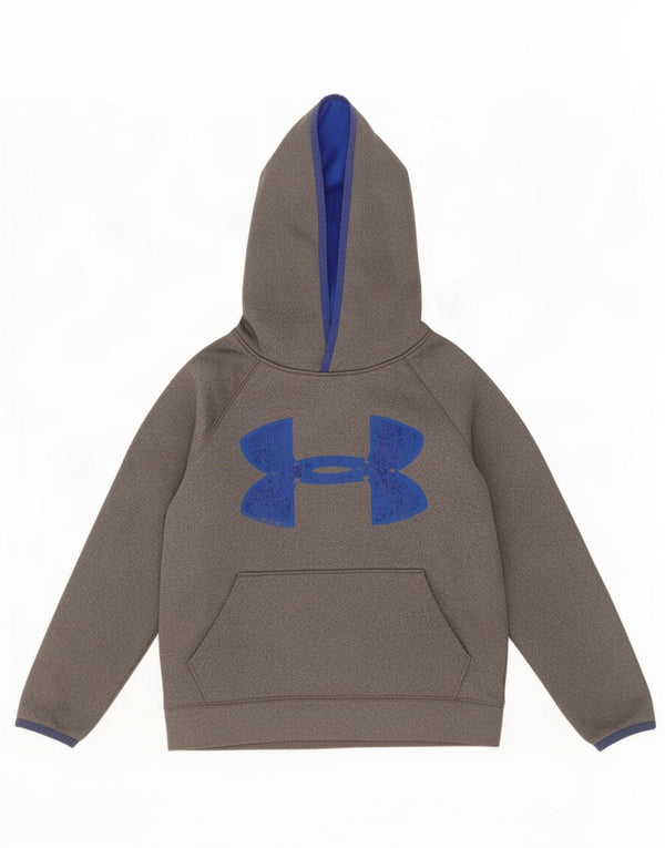 Under Armour Cold Gear Graphic Sudadera con capucha para niños de 7 a 8 años, talla pequeña, gris