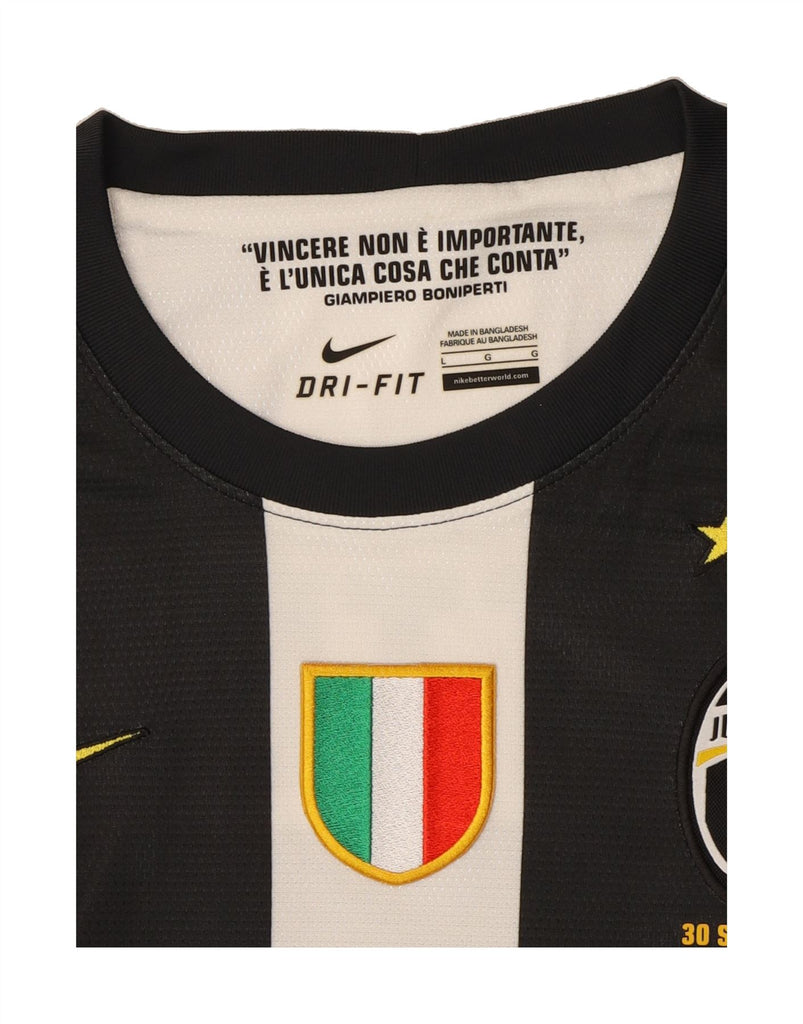 NIKE Mens Juventus Italy 2012-2013 Home Football Shirt Large Black Striped Vintage Nike and Second-Hand Nike from Messina Hembry 