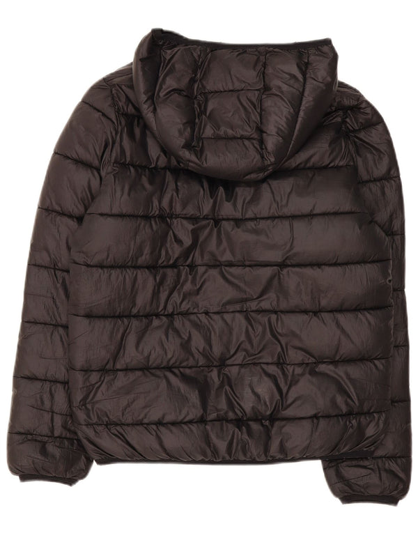 Champion Boys Hooded Padded Jacket 13-14 Years XL Black Polyester