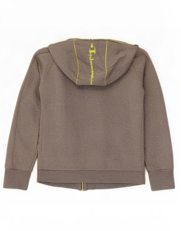 Champion Heritage Fit Graphic Zip Sudadera con capucha para mujer UK 40 Gris medio