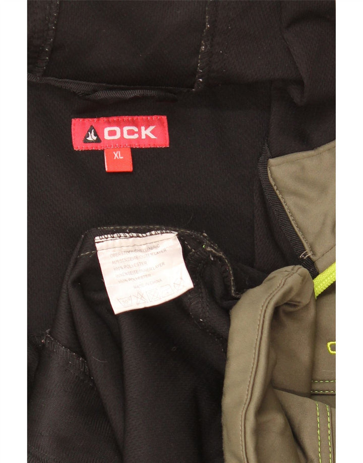OCK Chaqueta superior de chándal con capucha para hombre XL Poliéster caqui