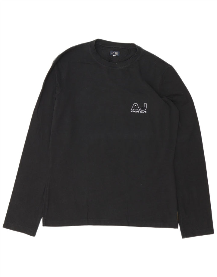 Armani Jeans Hombre Top Manga Larga Medio Negro Algodón