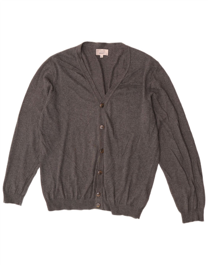 Marks & Spencer - Cárdigan para hombre, talla grande, algodón gris