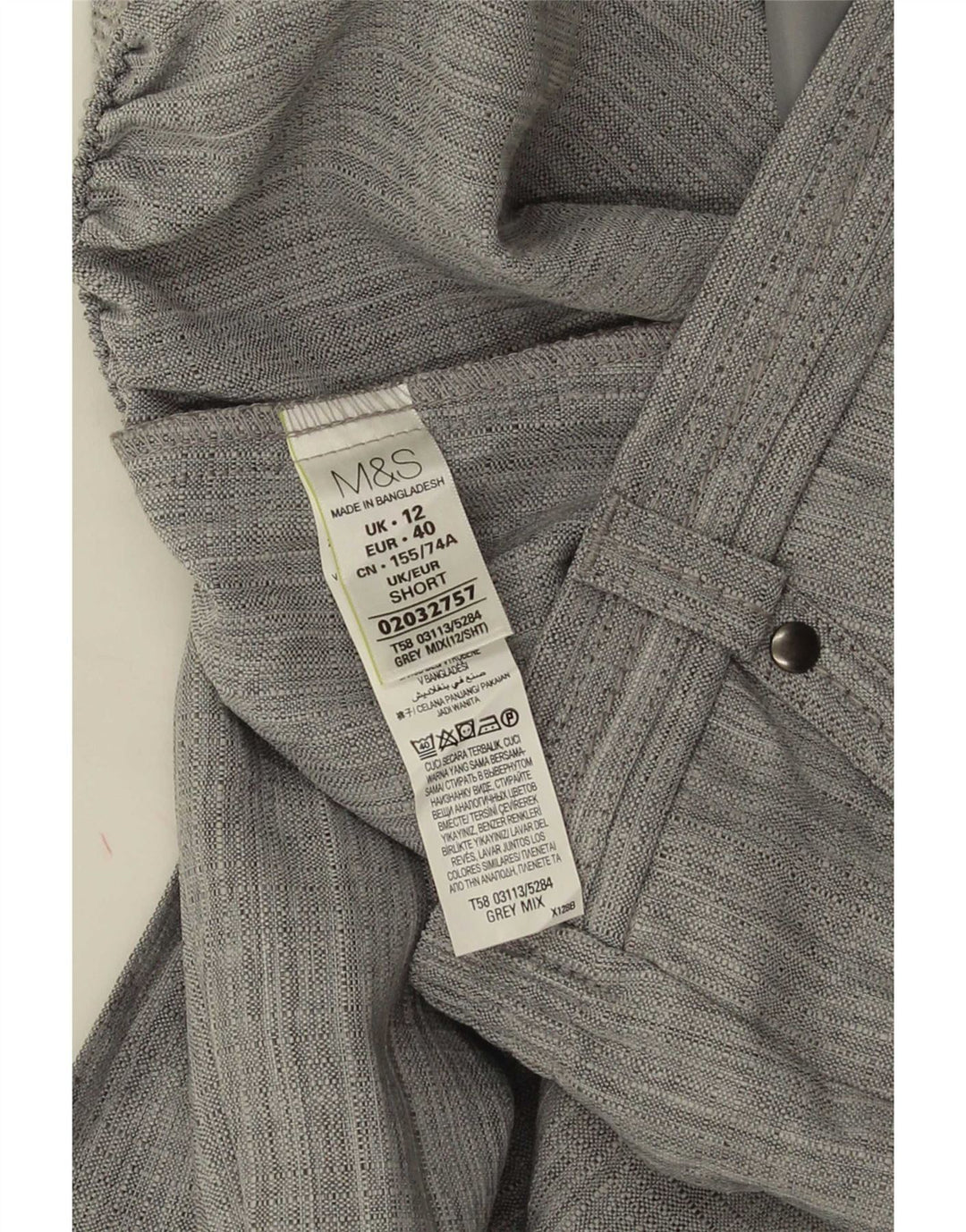 Marks & Spencer Pantalones cortos casuales para mujer UK 12 Medium W30 L27 Gris