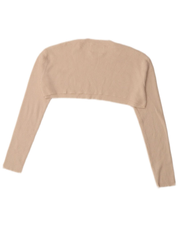 Zara Top Crop Manga Larga Niña 13-14 Años Blanco Roto