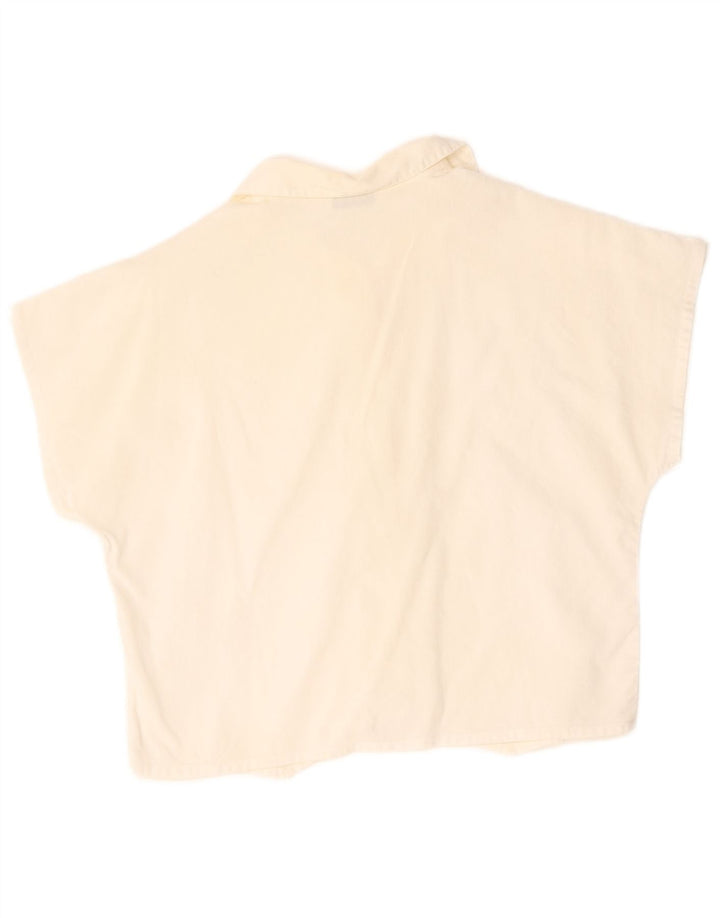 Cacharel Blusa corta de manga corta para mujer UK 44 Medium White