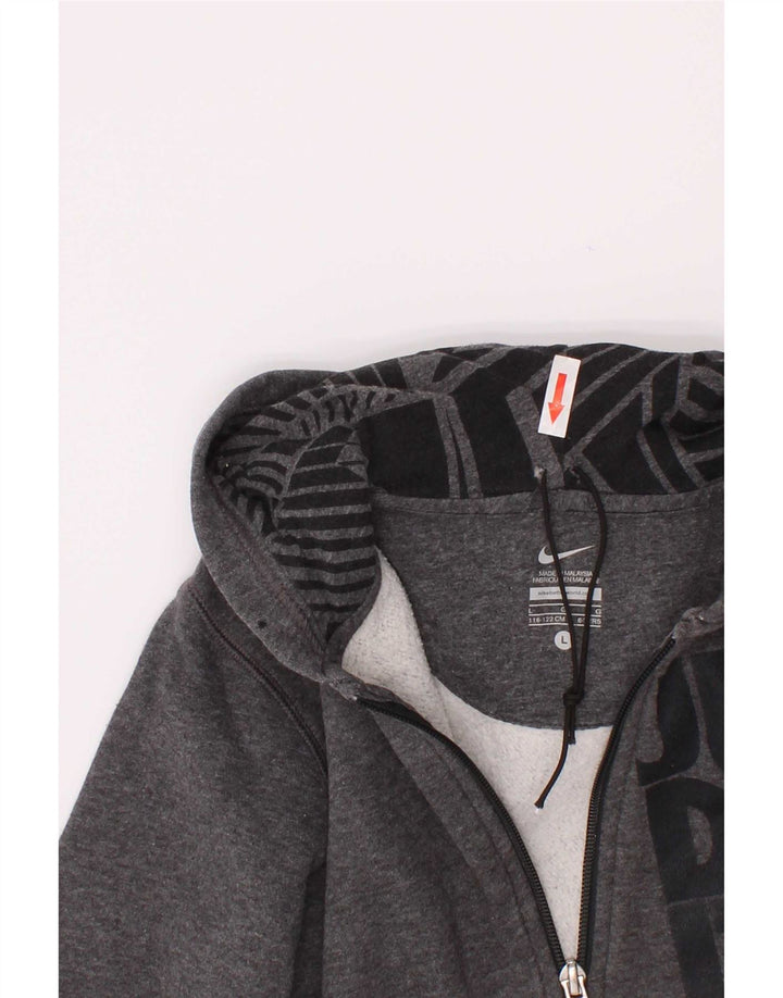 Nike Sudadera con capucha y cremallera gráfica para niños 6-7 años Gris