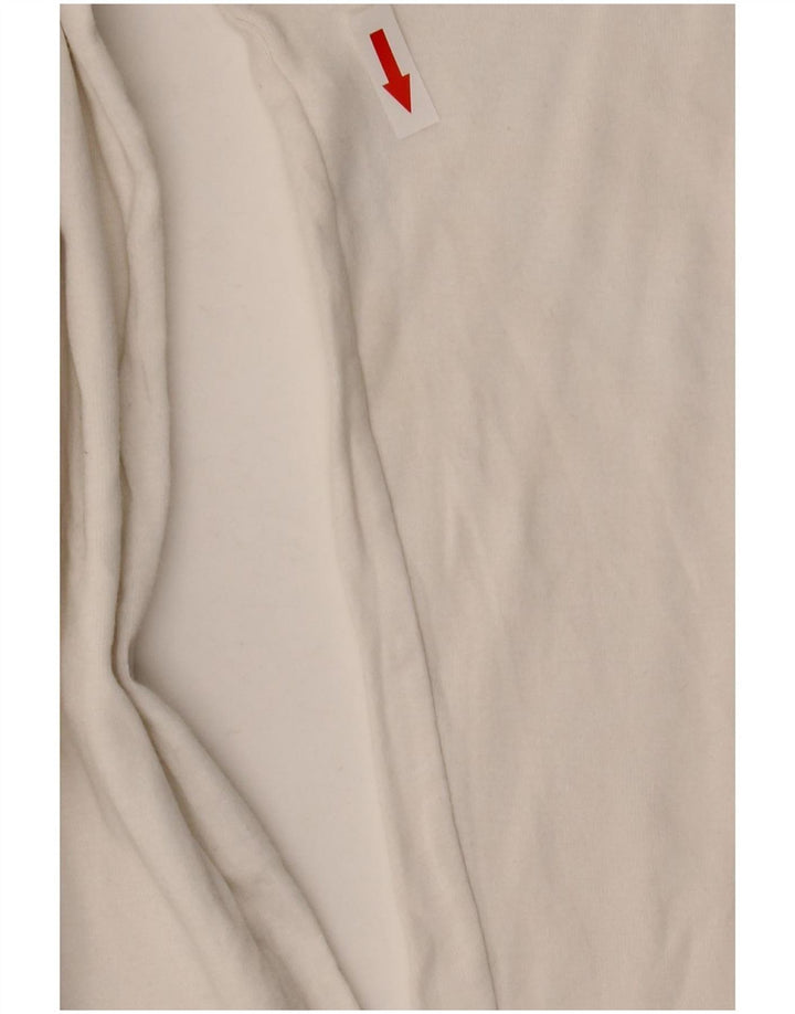 Benetton Top Mujer Manga 3/4 UK 44 Grande Algodón Blanco