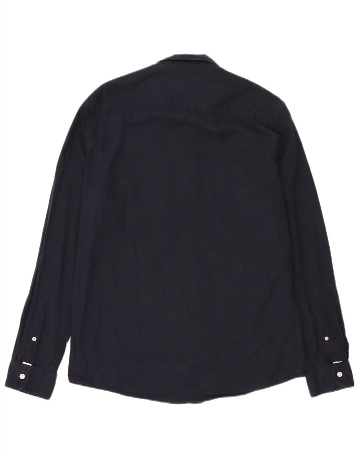 FRENCH CONNECTION Camisa ajustada para hombre de algodón azul marino grande