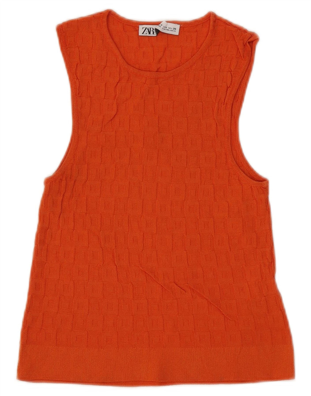 Zara Mujer Crop Vest Top UK 8 Small Naranja Viscosa