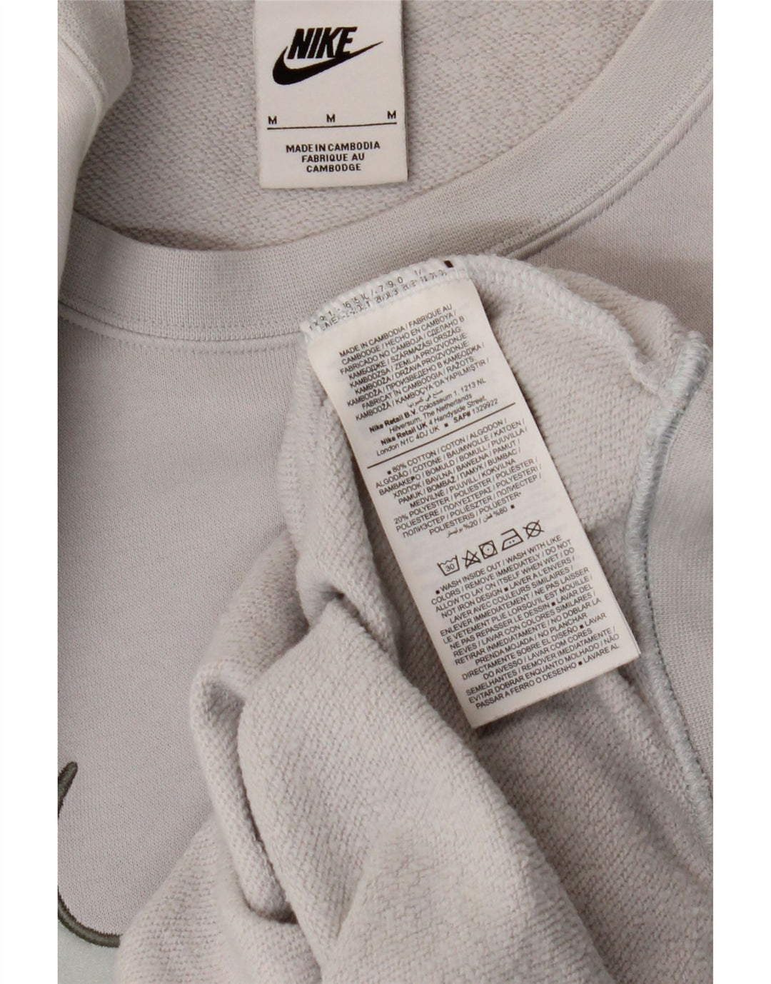 Nike - Sudadera gráfica para mujer, talla 40, algodón gris medio