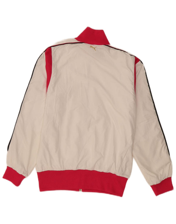 Puma Mujer Chándal Top Chaqueta UK 10 Pequeño Blanco Colorblock Poliéster