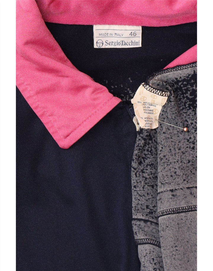 SERGIO TACCHINI Chaqueta de chándal con gráfico para hombre, talla pequeña, azul marino