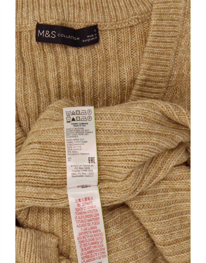 Marks & Spencer Camiseta sin mangas para mujer UK 10 Small Beige Cotton