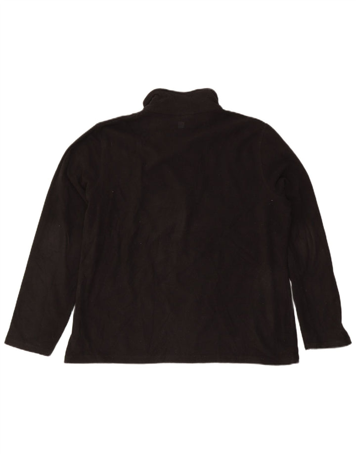 Mountain Warehouse Jersey de forro polar con cuello y cremallera para hombre XL Poliéster negro