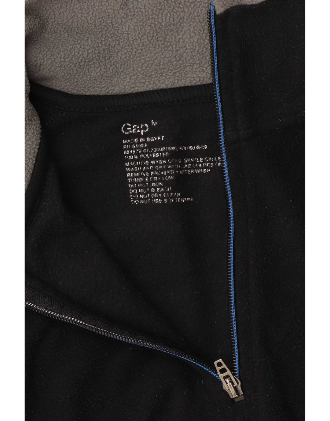 Gap Jersey de forro polar con cuello y cremallera para hombre Poliéster negro mediano