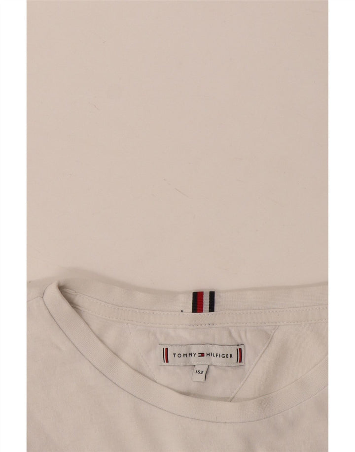 Tommy Hilfiger Camiseta gráfica de manga larga para niños 11-12 años Blanco
