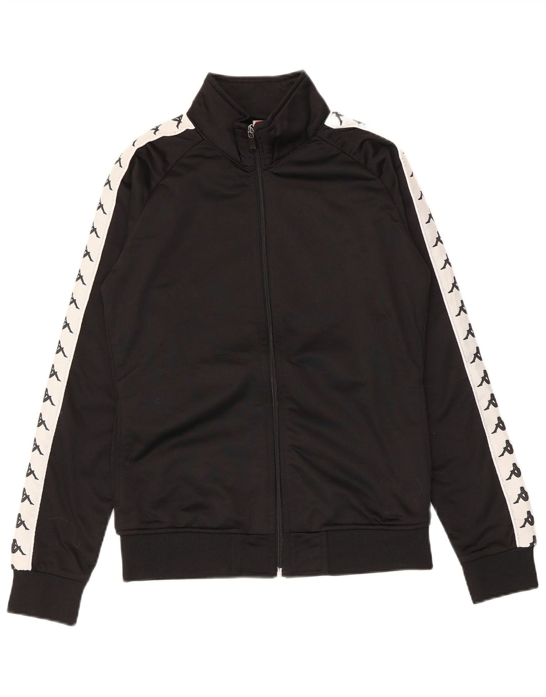 Kappa Chaqueta superior de chándal con gráfico para mujer UK 46 Large Black Colourblock