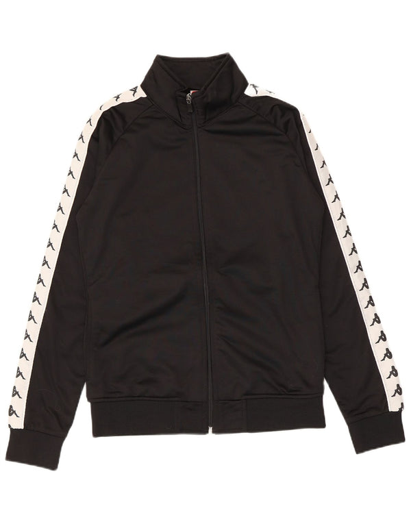 Kappa Chaqueta superior de chándal con gráfico para mujer UK 46 Large Black Colourblock