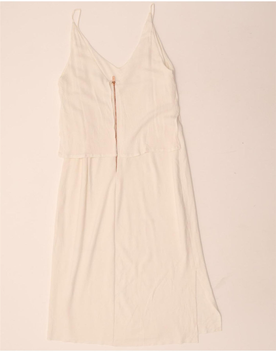 Zara Vestido lencero para mujer UK 44 Grande Blanco