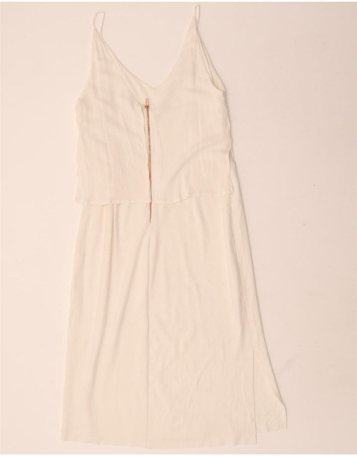 Zara Vestido lencero para mujer UK 44 Grande Blanco
