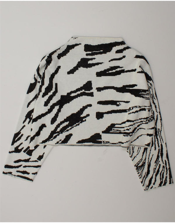 Topshop Jersey corto con cuello de tortuga para mujer, talla 40, color blanco