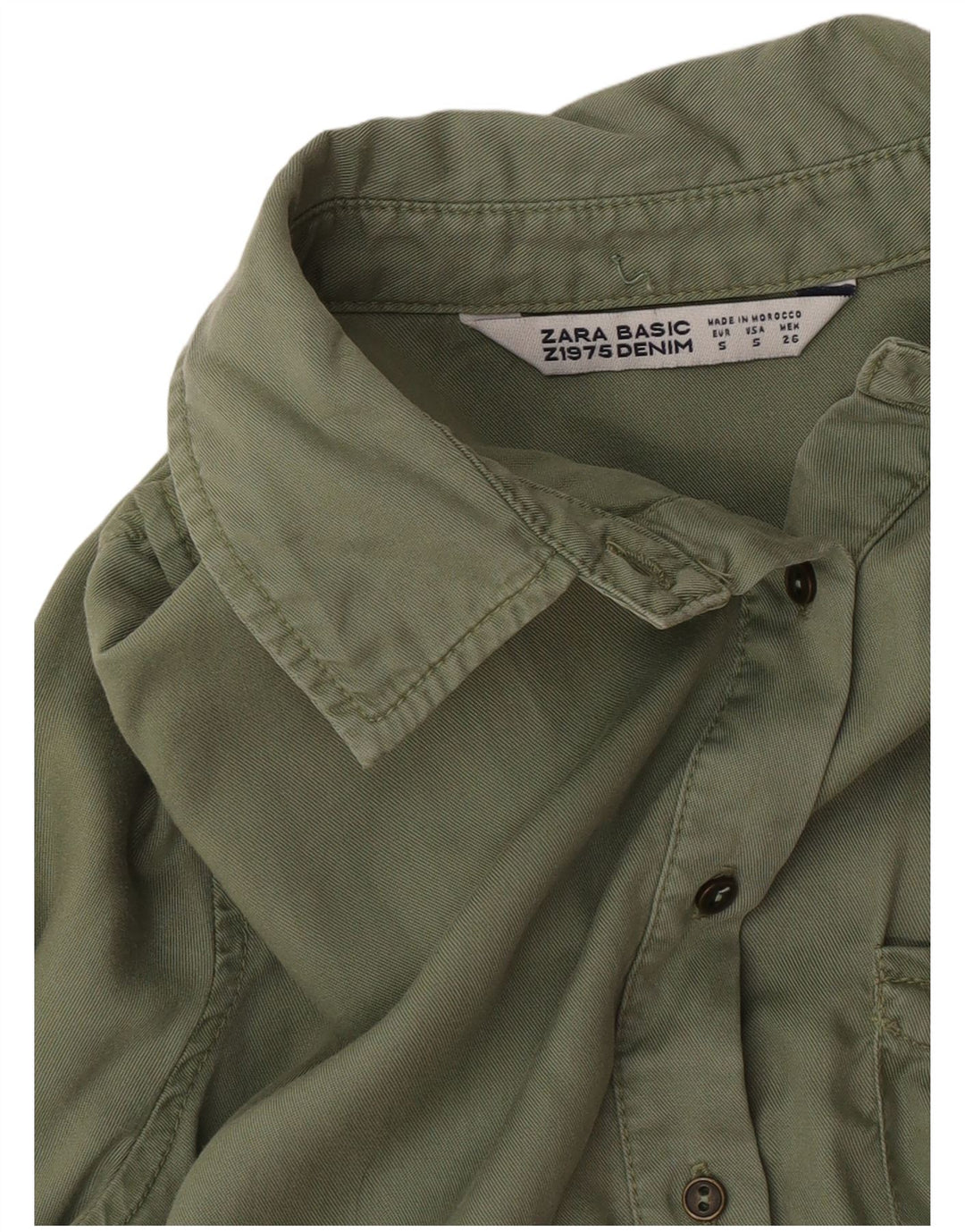Zara Mujer Camisa Militar UK 10 Small Verde