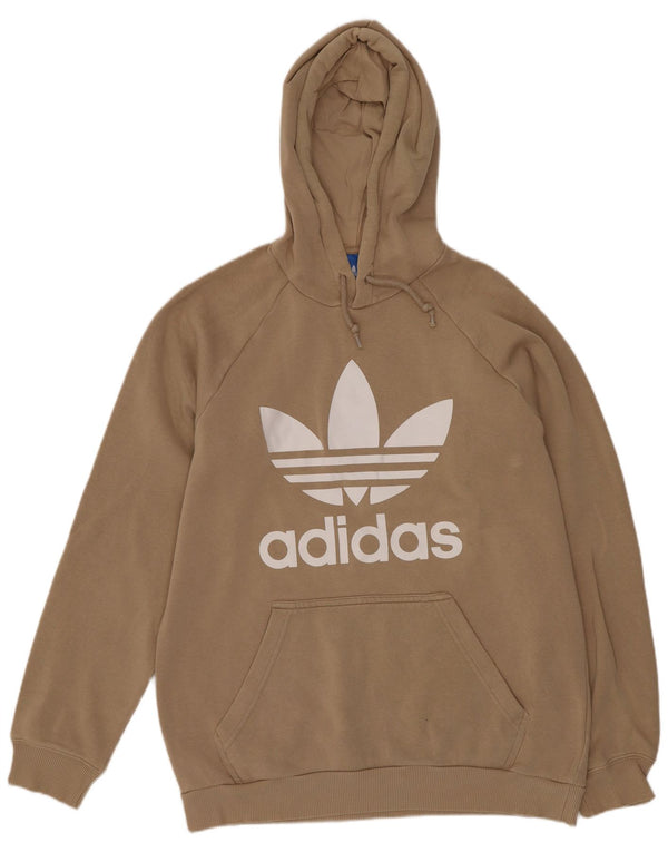 Adidas Hombre Sudadera Con Capucha Gráfica Jersey De Algodón Beige Medio