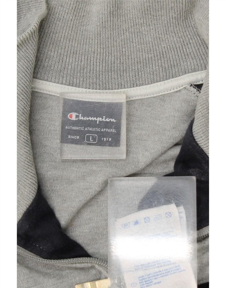 Champion Chaqueta De Chándal Para Hombre Grande Gris Colorblock Algodón