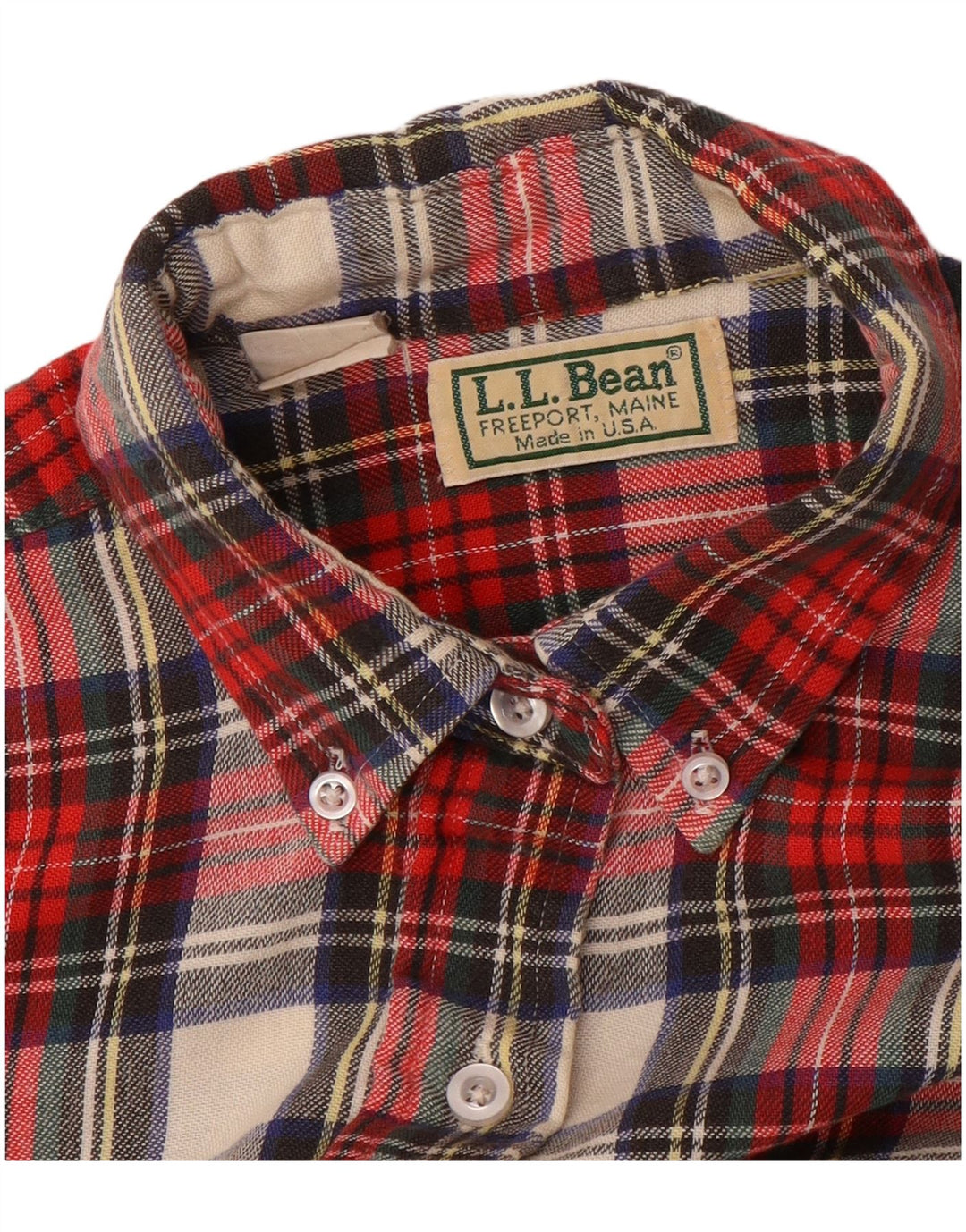 L.L.BEAN Camisa de franela para mujer UK 46 Large Red Check