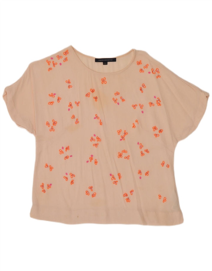 French Connection Blusa para Mujer Top UK 8 Small Rosa Floral Viscosa
